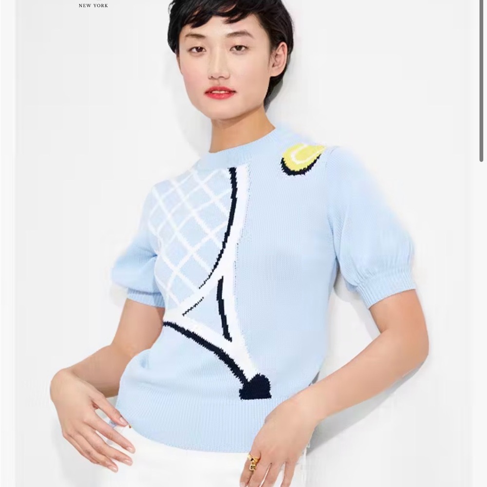 Kate Spade New York Game Set Match Tennis Racket Sweater